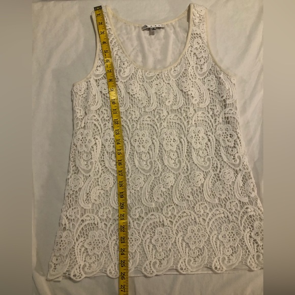 CAbi, Bobbin lace top-off white with off white lining #284, S - Picture 9 of 11